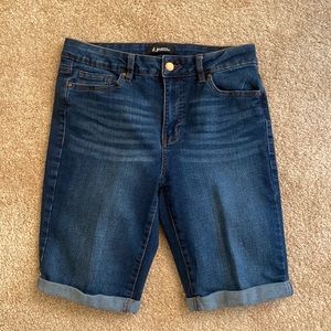 D jean long shorts